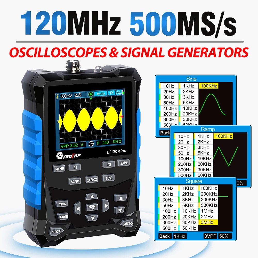 TOOLTOP ET120MPro 휴대용 120MHz 5 - Digital Storage Oscilloscope 100Mhz 리뷰 및 가격